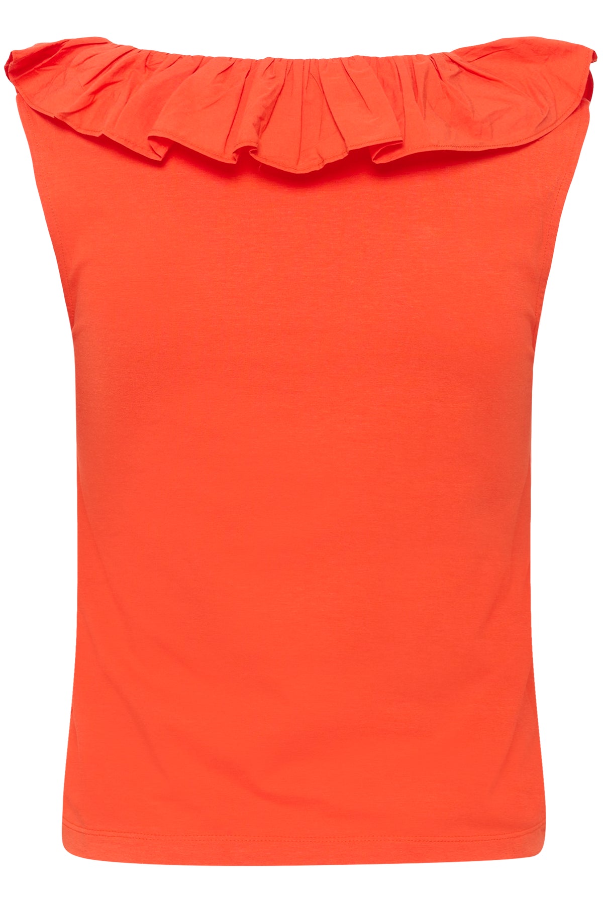 KAFFE Didde Flounce Top Tigerlily Orange