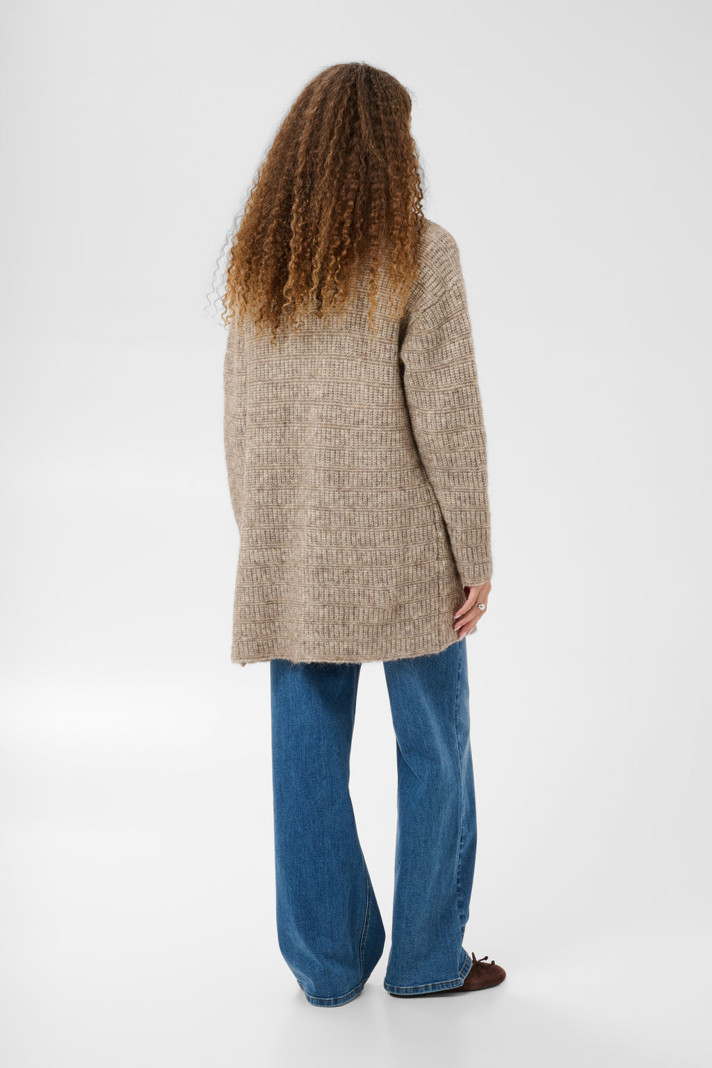 KAFFE Kikki Cardigan Desert Taupe Melange Brun