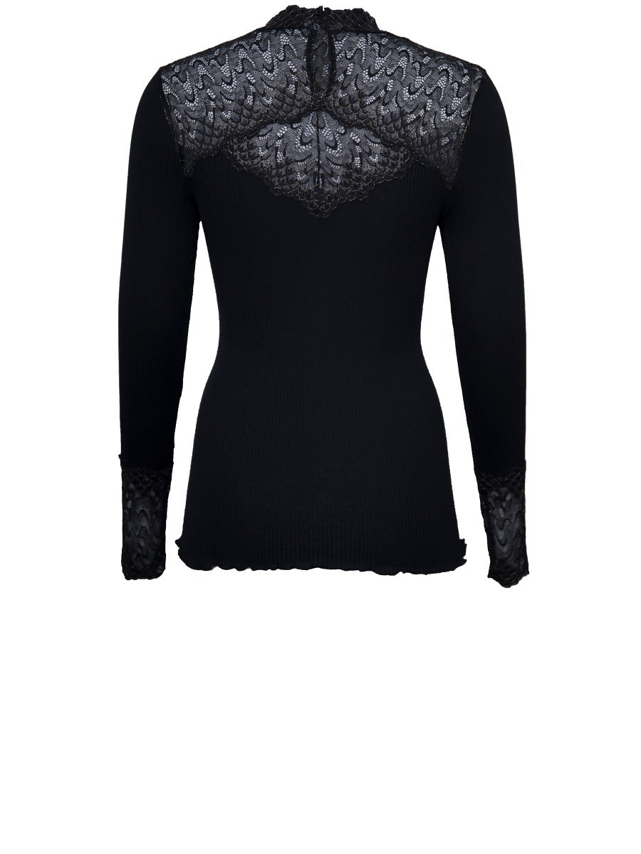 Rosemunde T Shirt Silke Sort m Guld