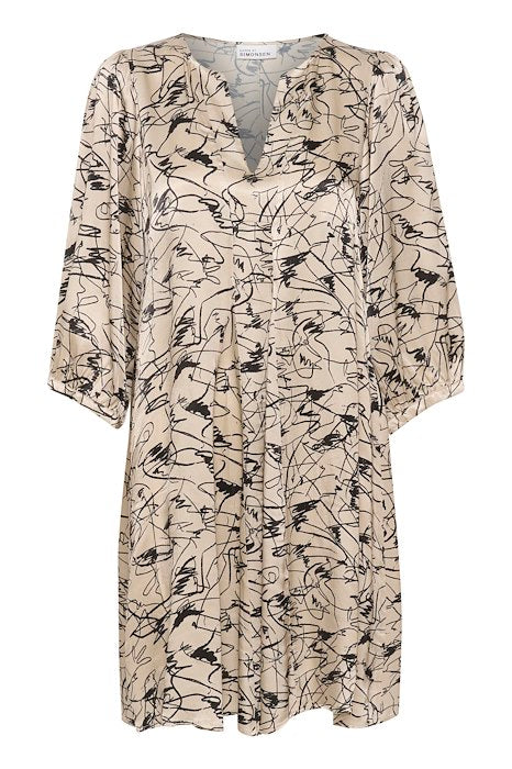 Karen By Simonsen Marbella Indie Kjole Marbella Print Beige