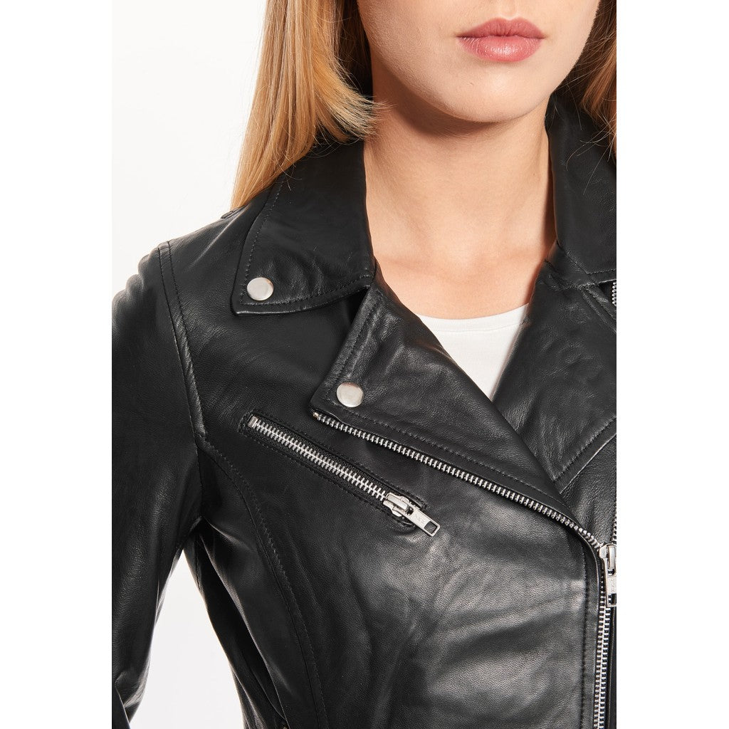 BTF CPH Biker Jakke Lammeskind Sort