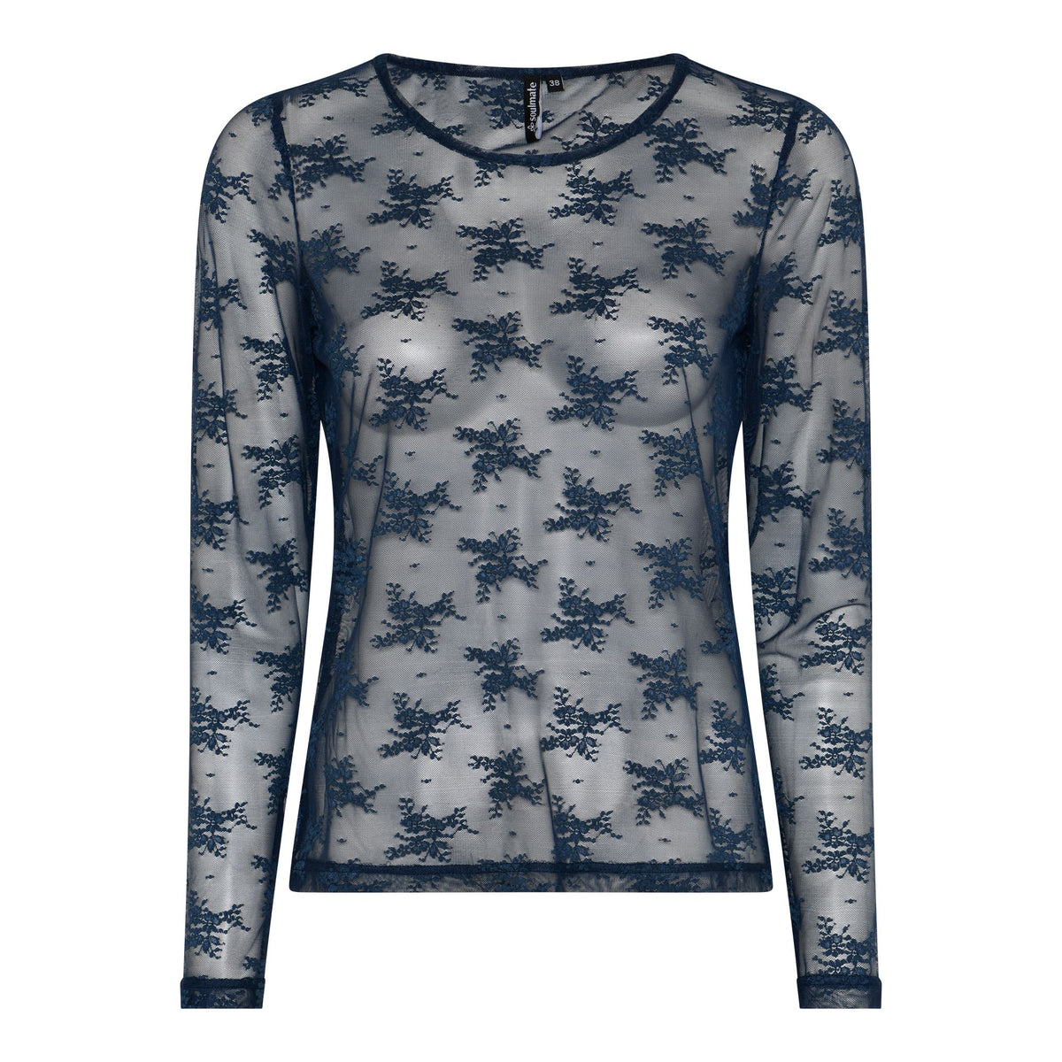 Soulmate Aliana 1 Mesh T-shirt Denim Blå