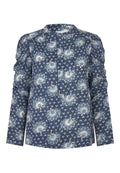 Blå bluse med et smukt print fra Dea Kudibal