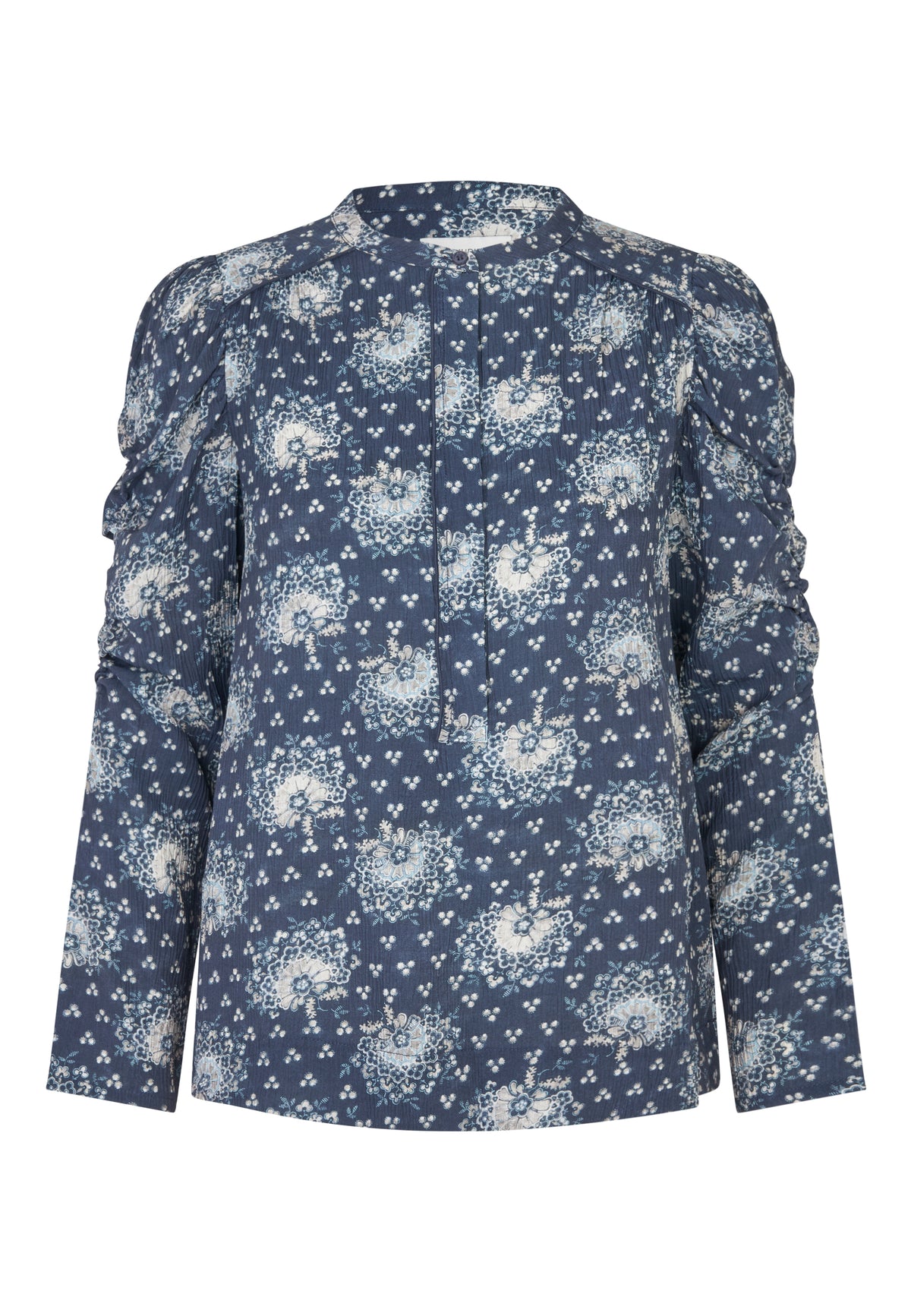 Blå bluse med et smukt print fra Dea Kudibal