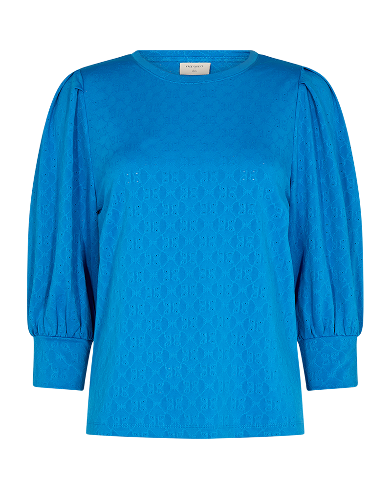 Freequent Blond Bluse Ballon French Blå
