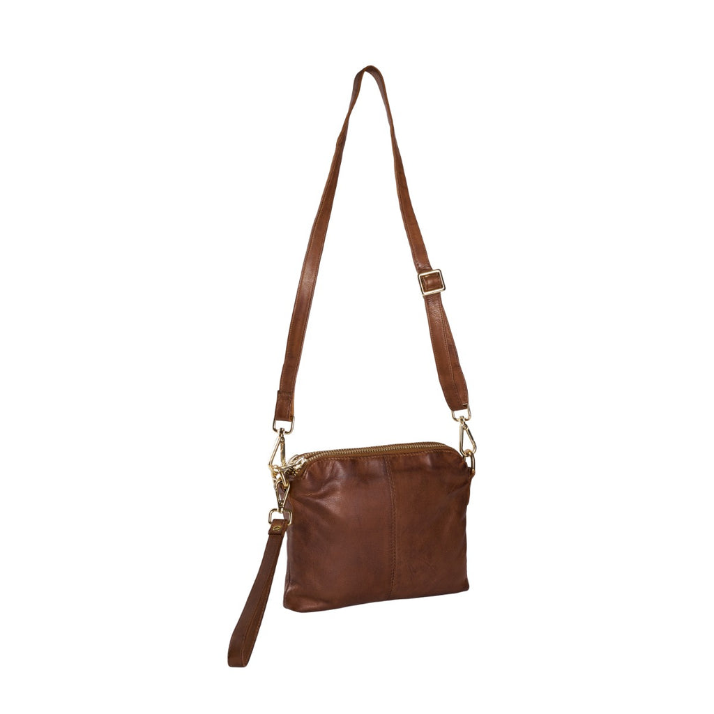 Orchid Clutch Mørk Cognac