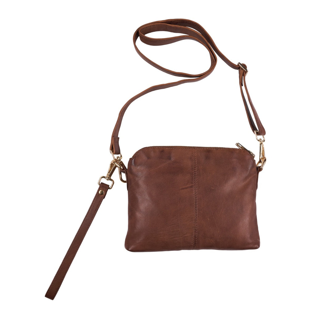 Orchid Clutch Mørk Cognac