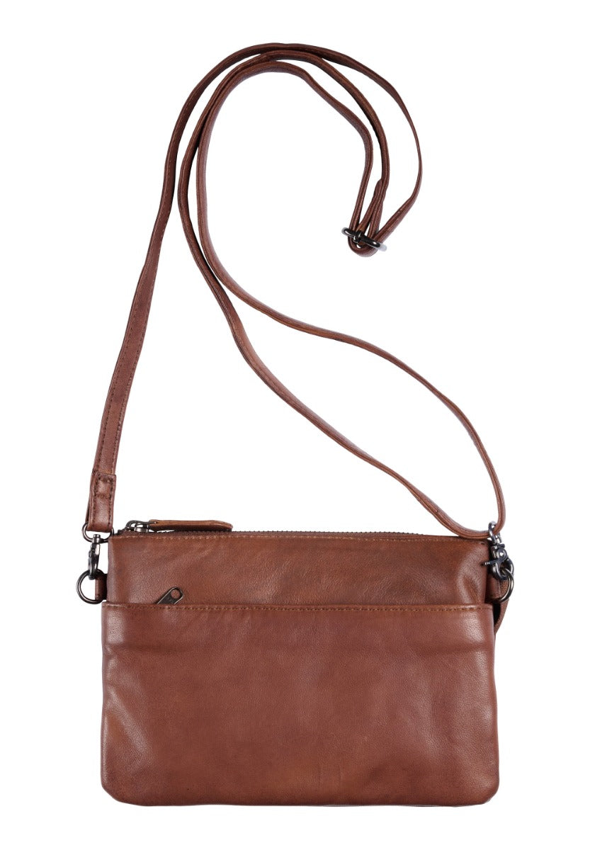 Orchid Taske med Rem Dark Cognac