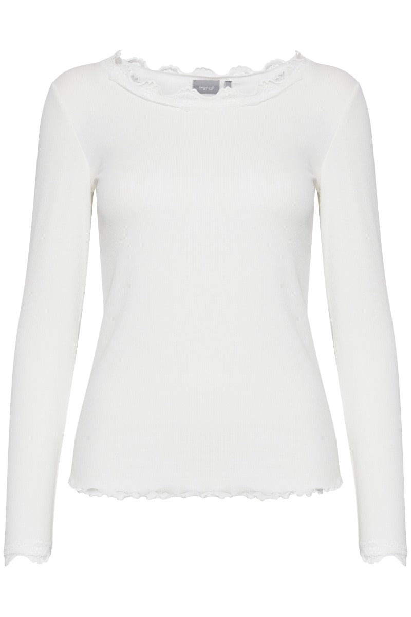 Fransa Hizamondo T Shirt Antique Hvid