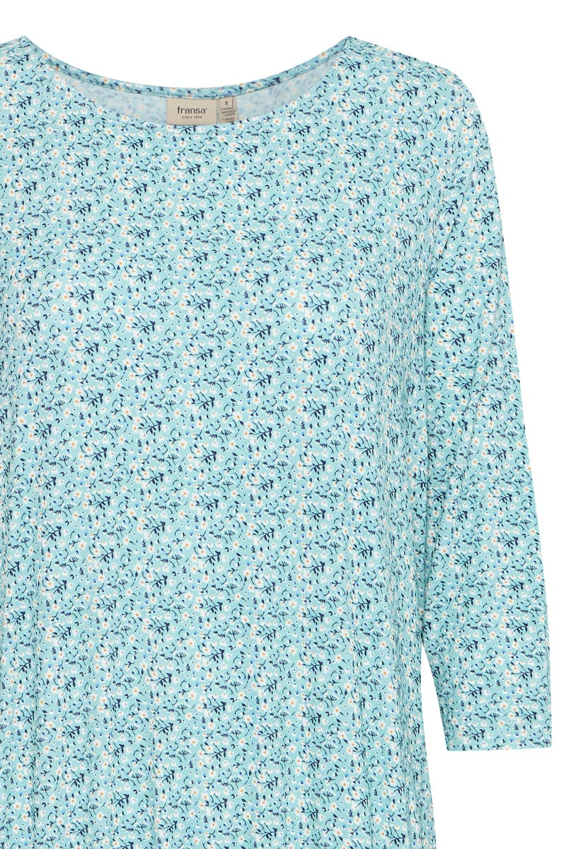 Fransa Emfloral 1 T-shirt Blomstret Aquifer Grøn