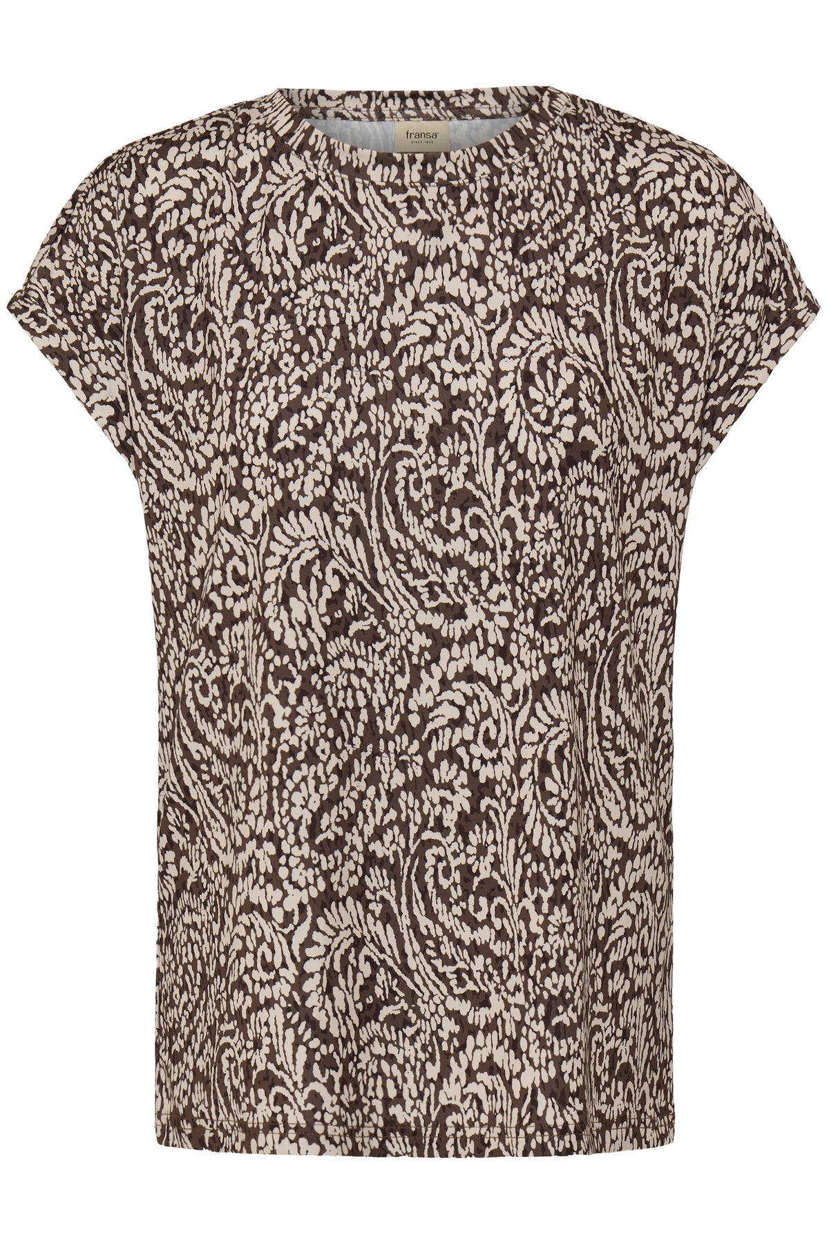 Fransa Seen 1 T-shirt Aura Bloom Hot Fudge Brun