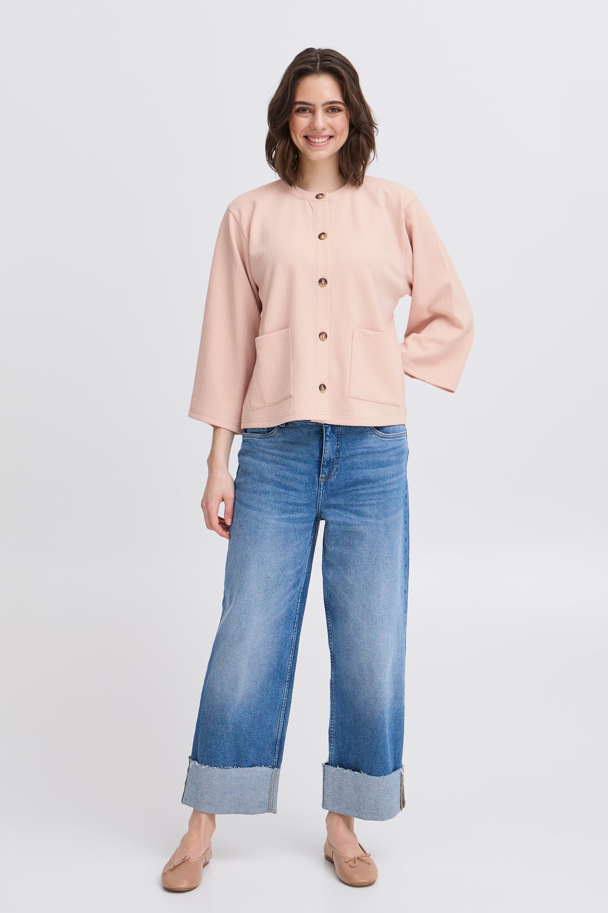 Fransa Carla Cardigan 2 Rosa Smoke