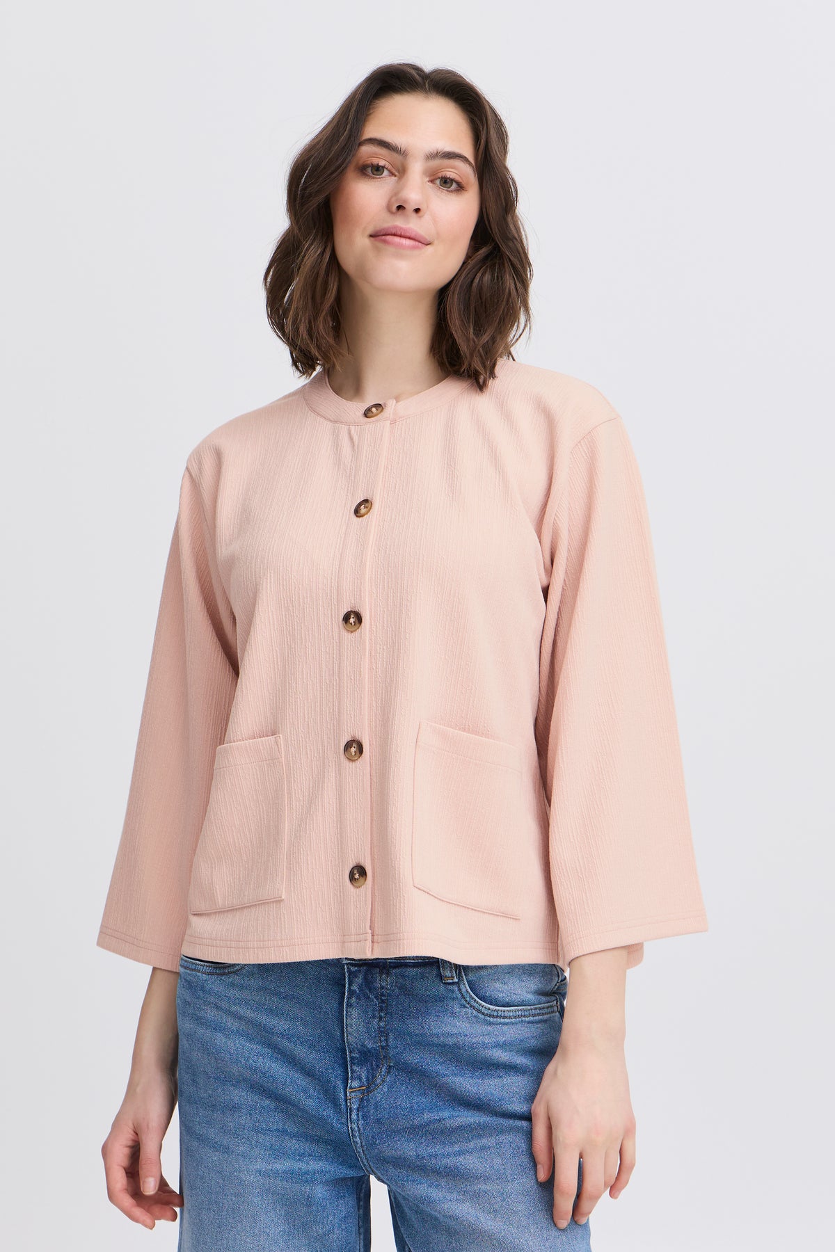 Fransa Carla Cardigan 2 Rosa Smoke