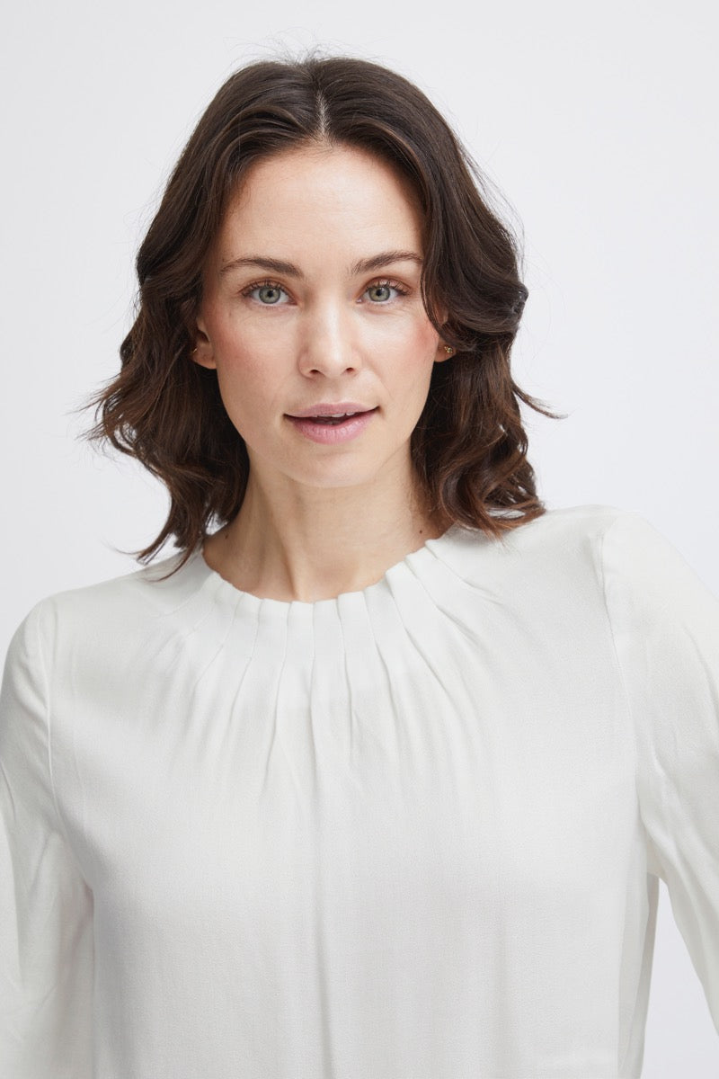 Fransa Zuri Bluse 1 Blanc de Blanc Hvid