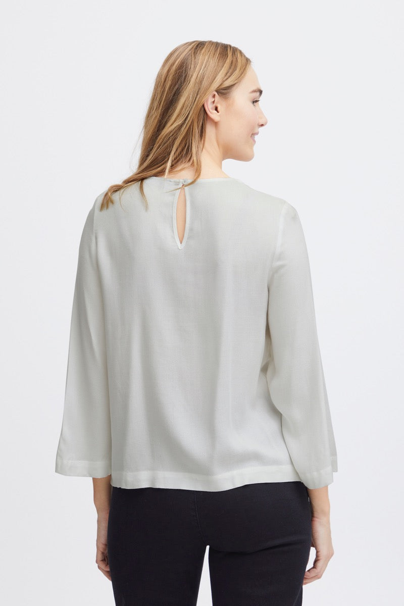 Fransa Zuri Bluse 1 Blanc de Blanc Hvid