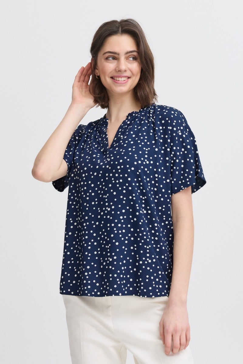 Fransa Kamma Bluse 1 Navy Blazer Art