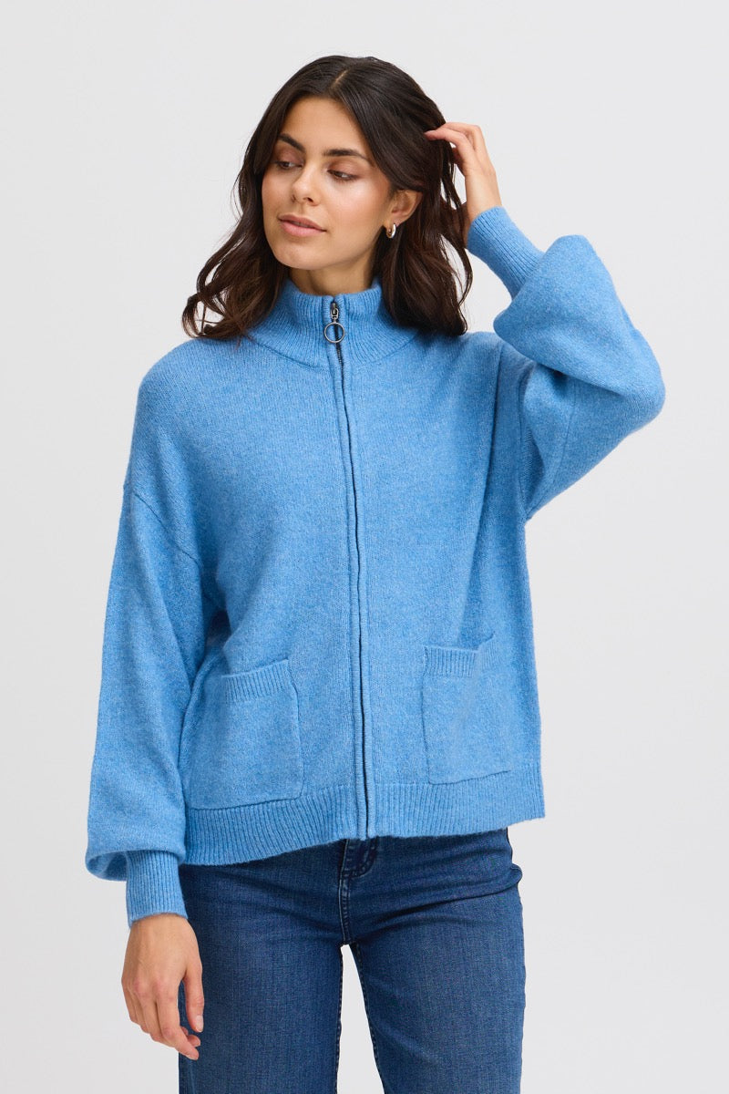 Fransa Elvira Cardigan 2 Azure Blå Melange
