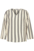 Fransa Ariana 1 Bluse Stribet Birch Mix Creme Brun