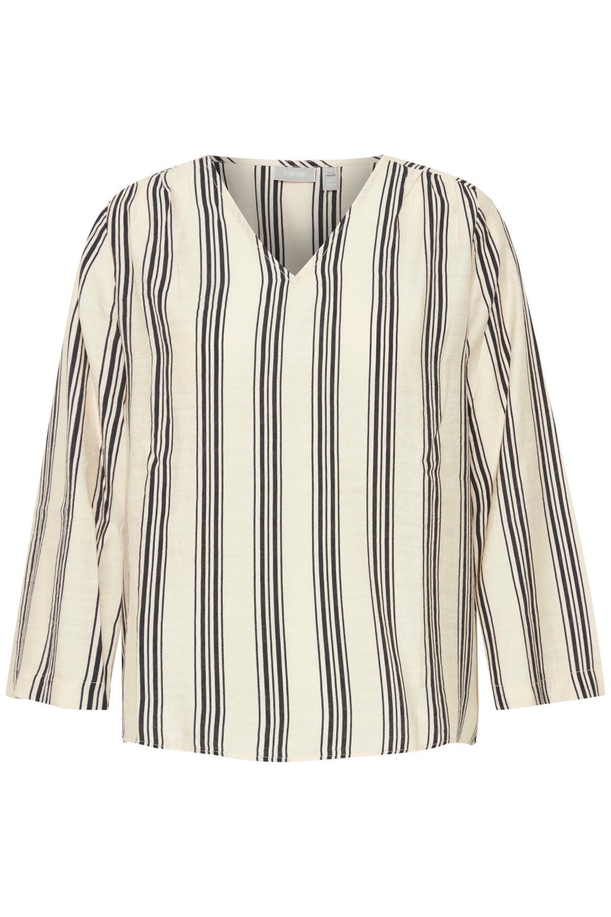 Fransa Ariana 1 Bluse Stribet Birch Mix Creme Brun