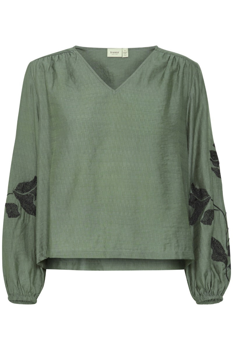 FRANSA Harbo Bluse Laurel Wreath Grøn