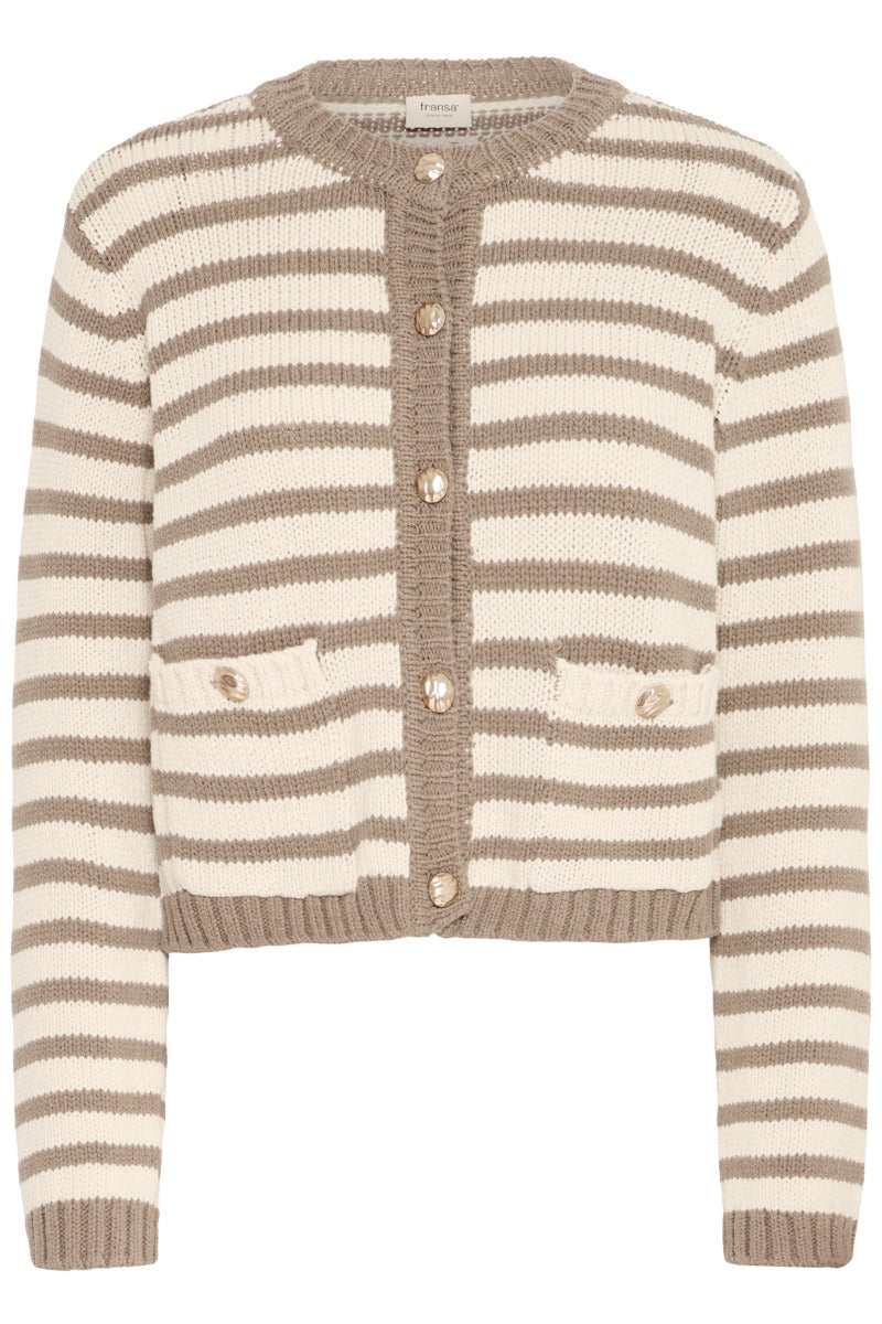 FRANSA Belinda Cardigan Beige Oliven