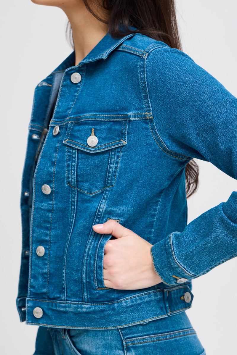 Fransa Denima Jakke 1 Mid Blå Denim