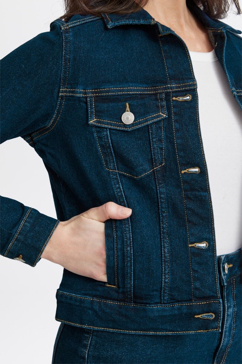 Fransa Denima Jakke 1 Dark Blå Denim