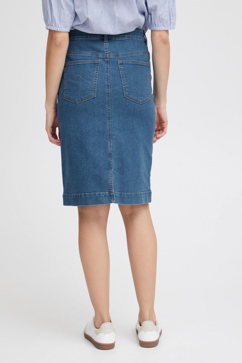 Fransa Denima Nederdel 2 Denim Mid Blå