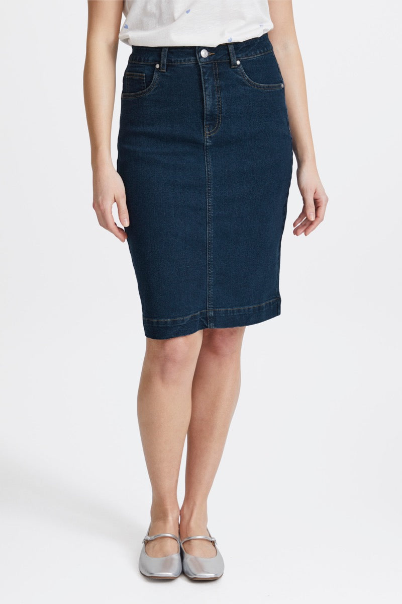 Fransa Denima Nederdel 2 Denim Mørke Blå