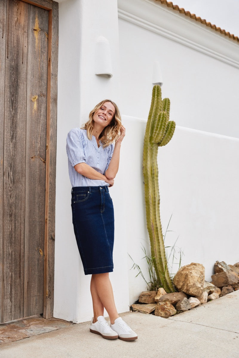 Fransa Denima Nederdel 2 Denim Mørke Blå