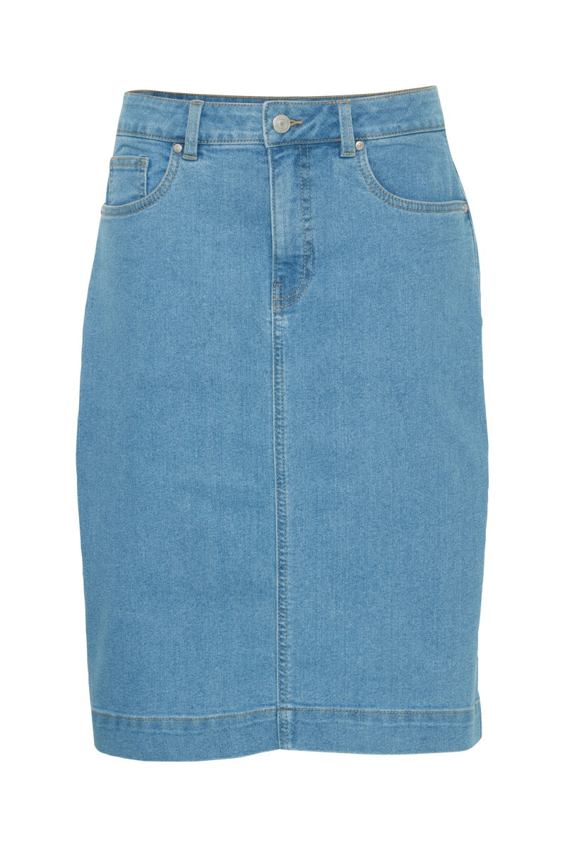 Fransa Denima Nederdel 2 Denim Lyseblå