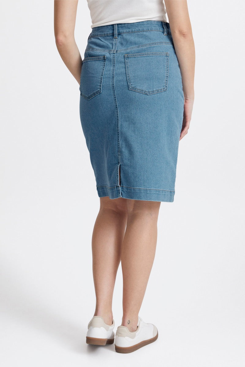 Fransa Denima Nederdel 2 Denim Lyseblå