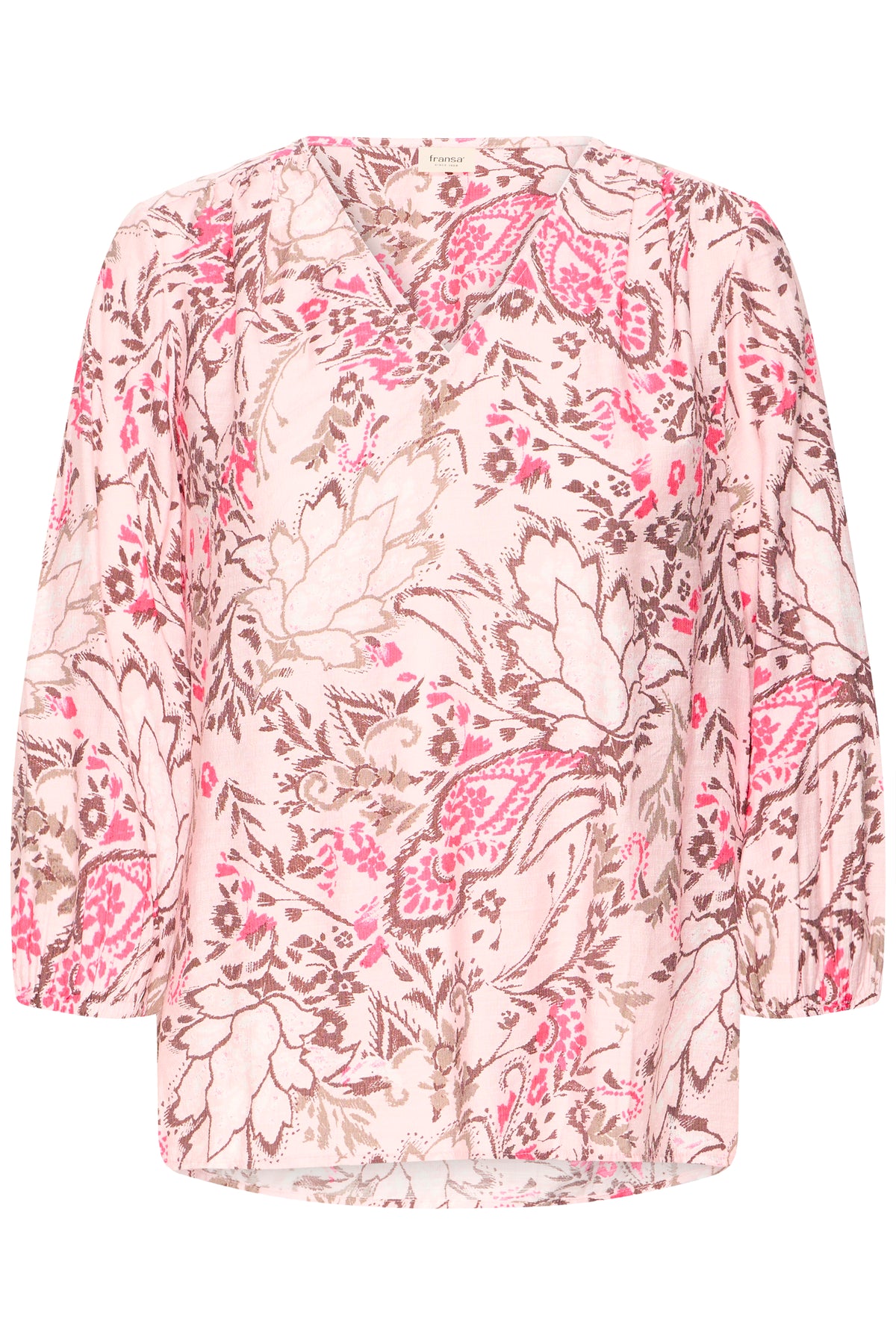 Fransa Ariana Bluse 6 Femi Bouquet Lotus Blomster Lyserød