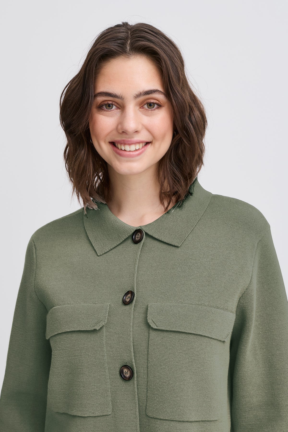 Fransa Ita 1 Cardigan Agave Grøn
