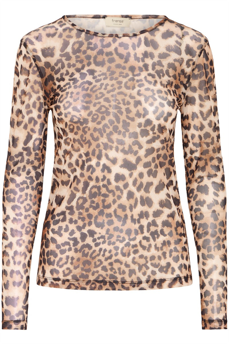 Fransa Detilia LS T Shirt Brun Leo