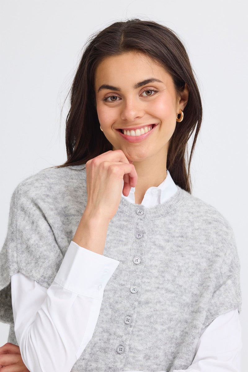 Fransa Sanny Cardigan 5 Light Grå Melange