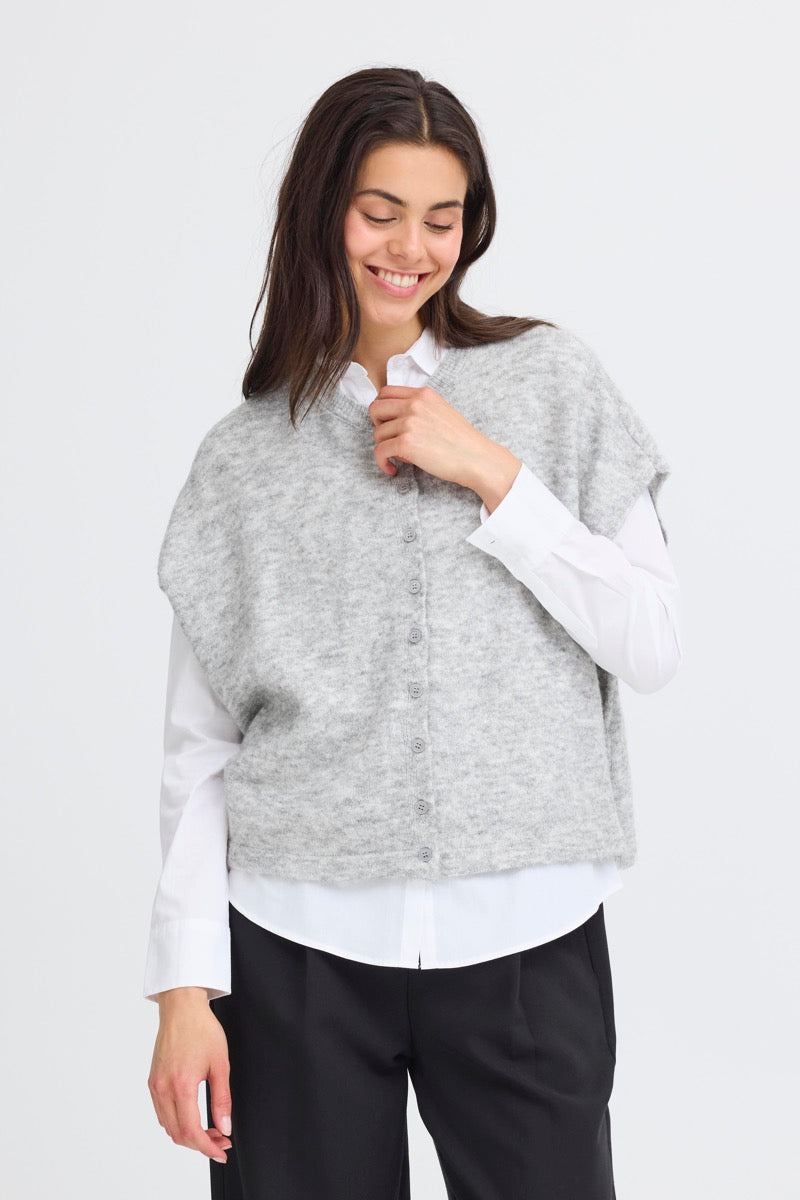 Fransa Sanny Cardigan 5 Light Grå Melange