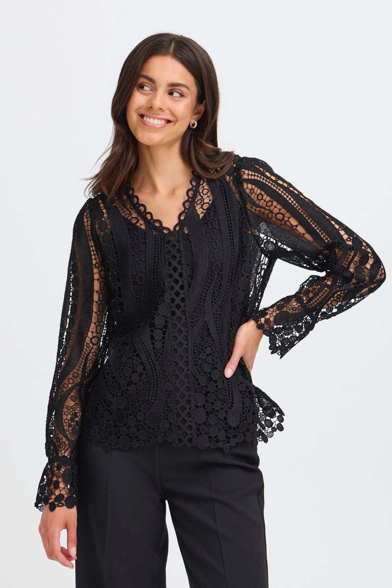 Fransa Belle Bluse 2 Meteorite Sort