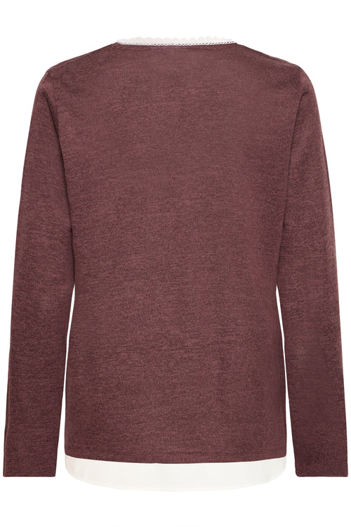 Fransa River Pullover 1 Fudge Melange Rød