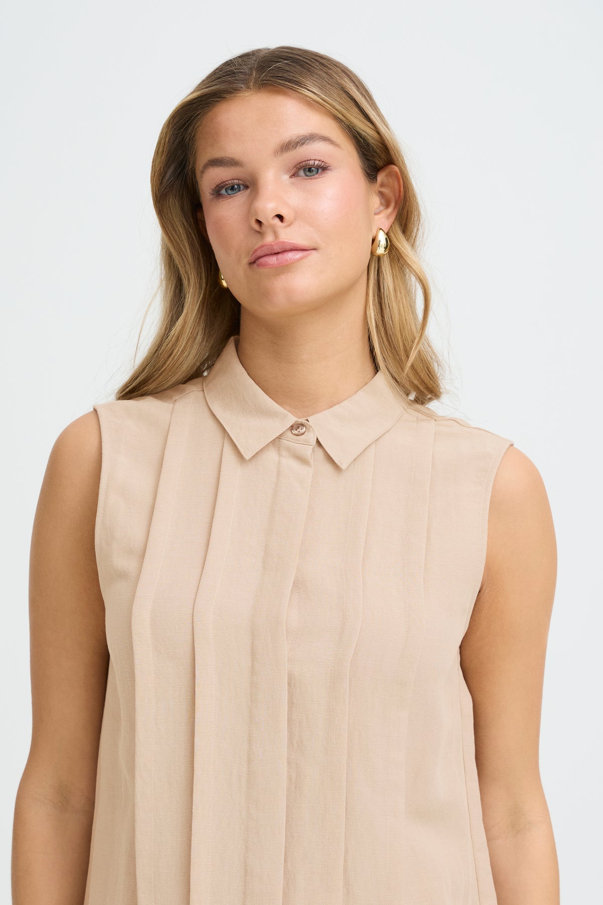 Fransa Adah Bluse 1 Ærmeløs Savannah Tan Brun