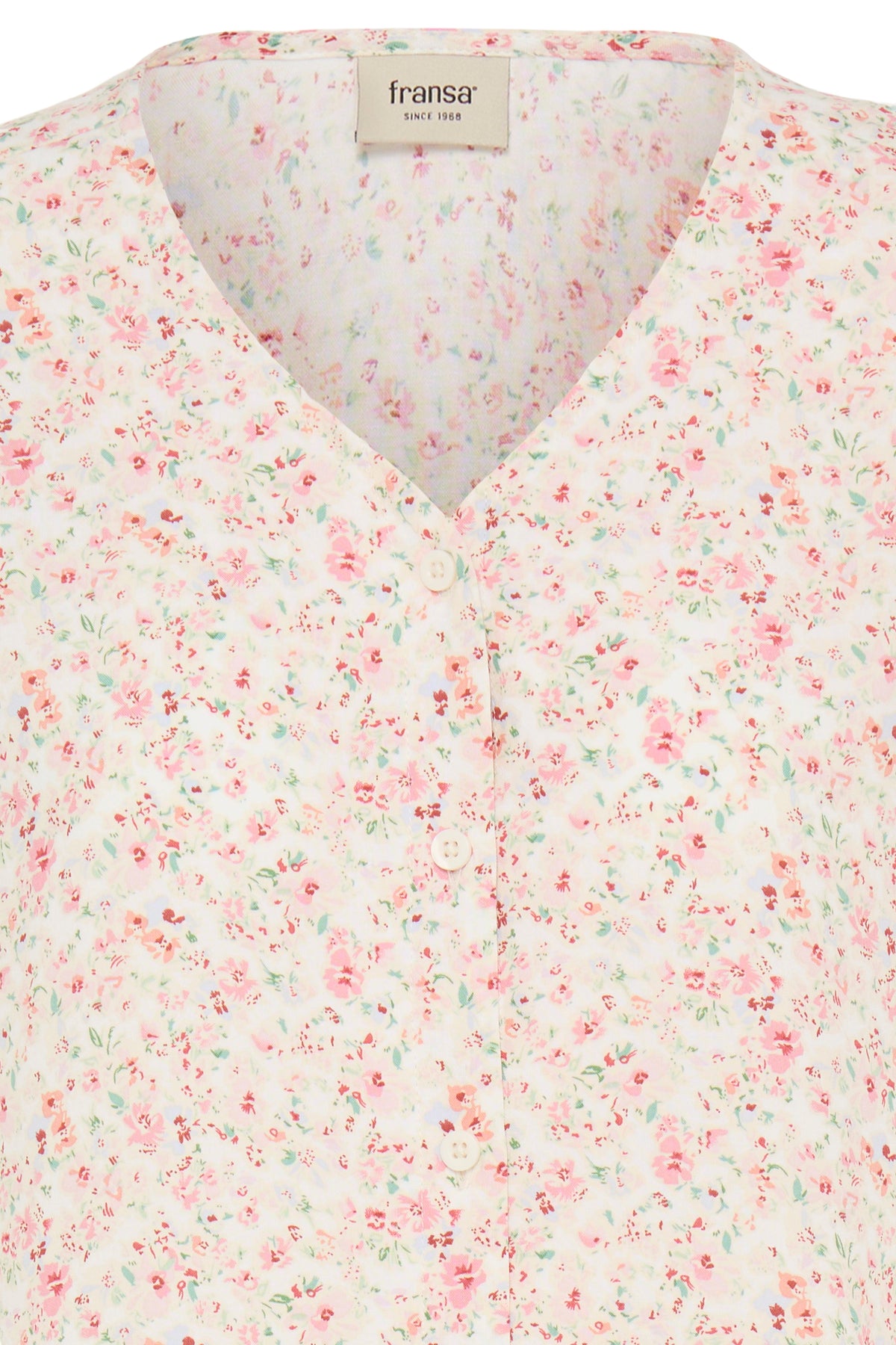 Fransa Heat Bluse 3 Blomster Boho Pink