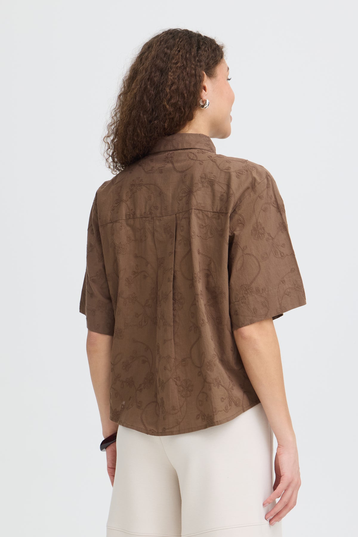 Fransa Emmy Skjorte 1 Mountain Embroidery Brun