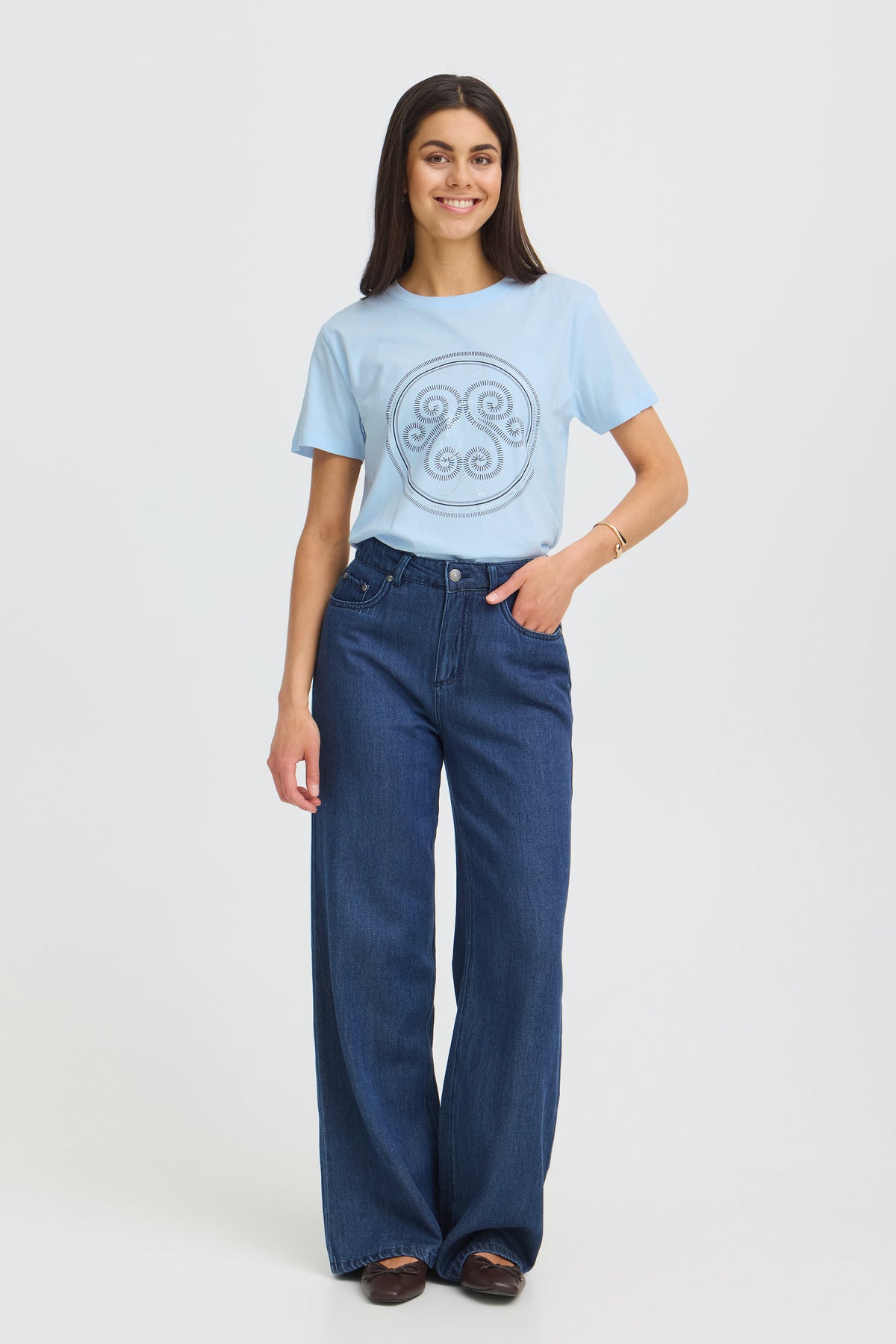 Fransa Zary 1 T-shirt Ice Water Blå w Salute Sølv Foil