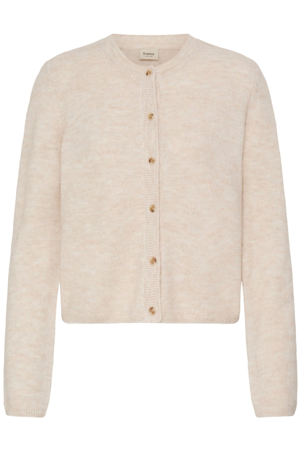 Fransa Ellis Cardigan 2 Oatmeal Melange Sand