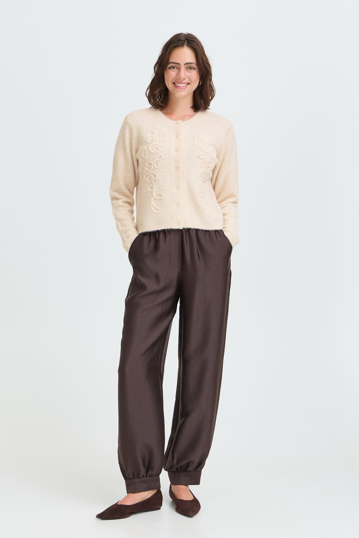 Fransa Kendra Cardigan 4 Oatmeal Melange Sand