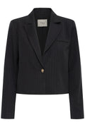 Fransa Spin Blazer 1 Lurex Striber Sort