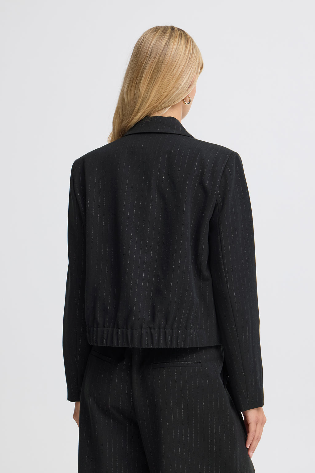 Fransa Spin Blazer 1 Lurex Striber Sort