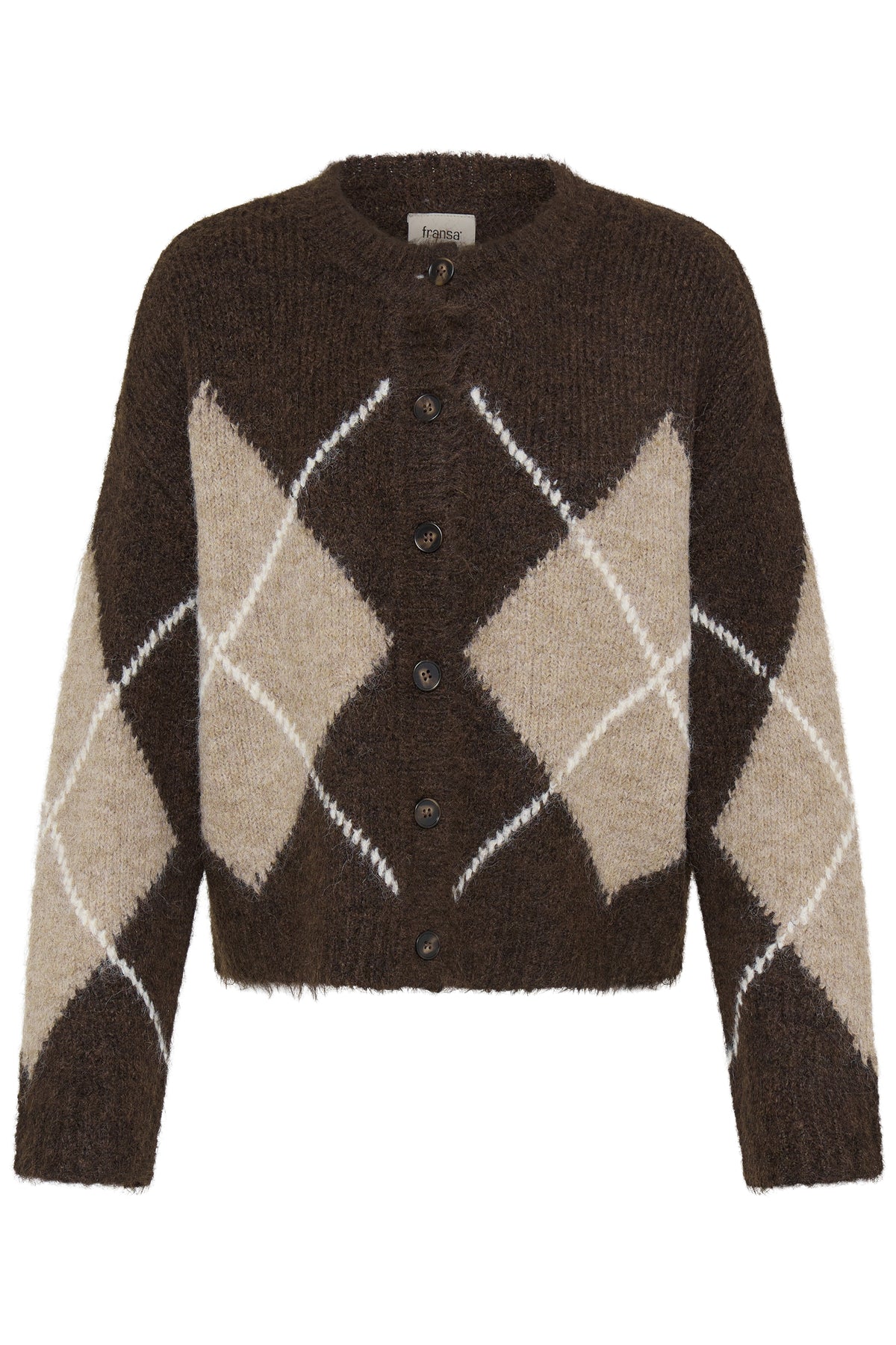 Fransa Charleen Cardigan 3 Hot Fudge Brun