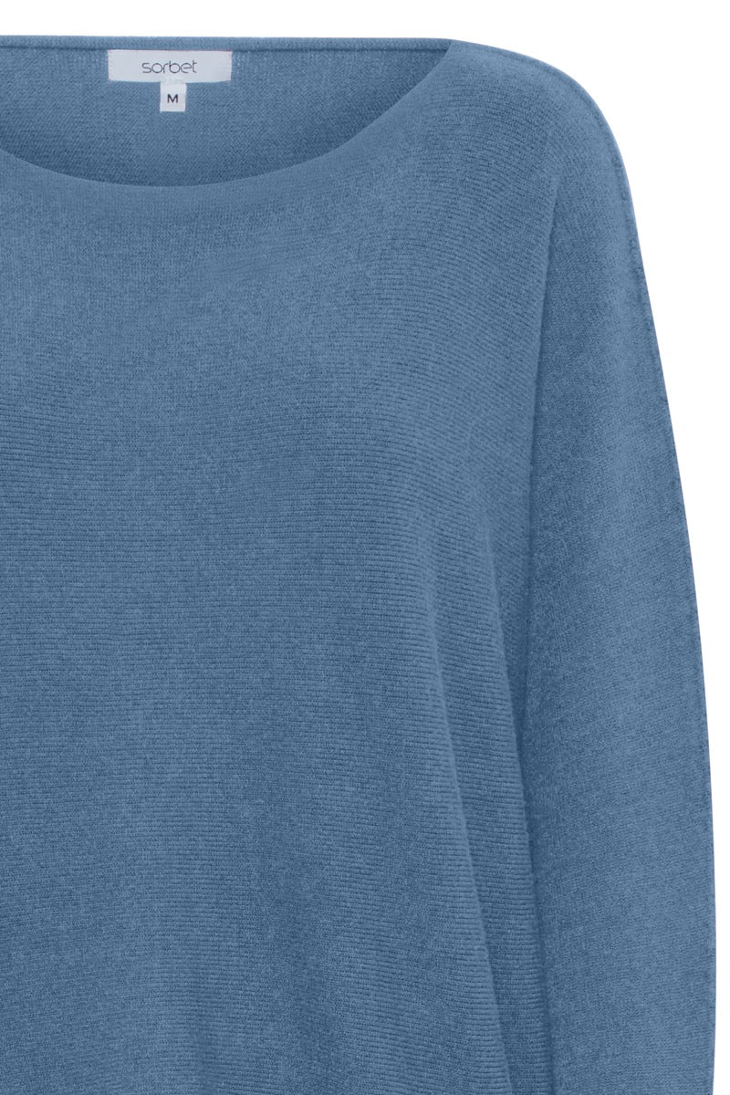 Sorbet Basil Strik Bluse Jeans Blå