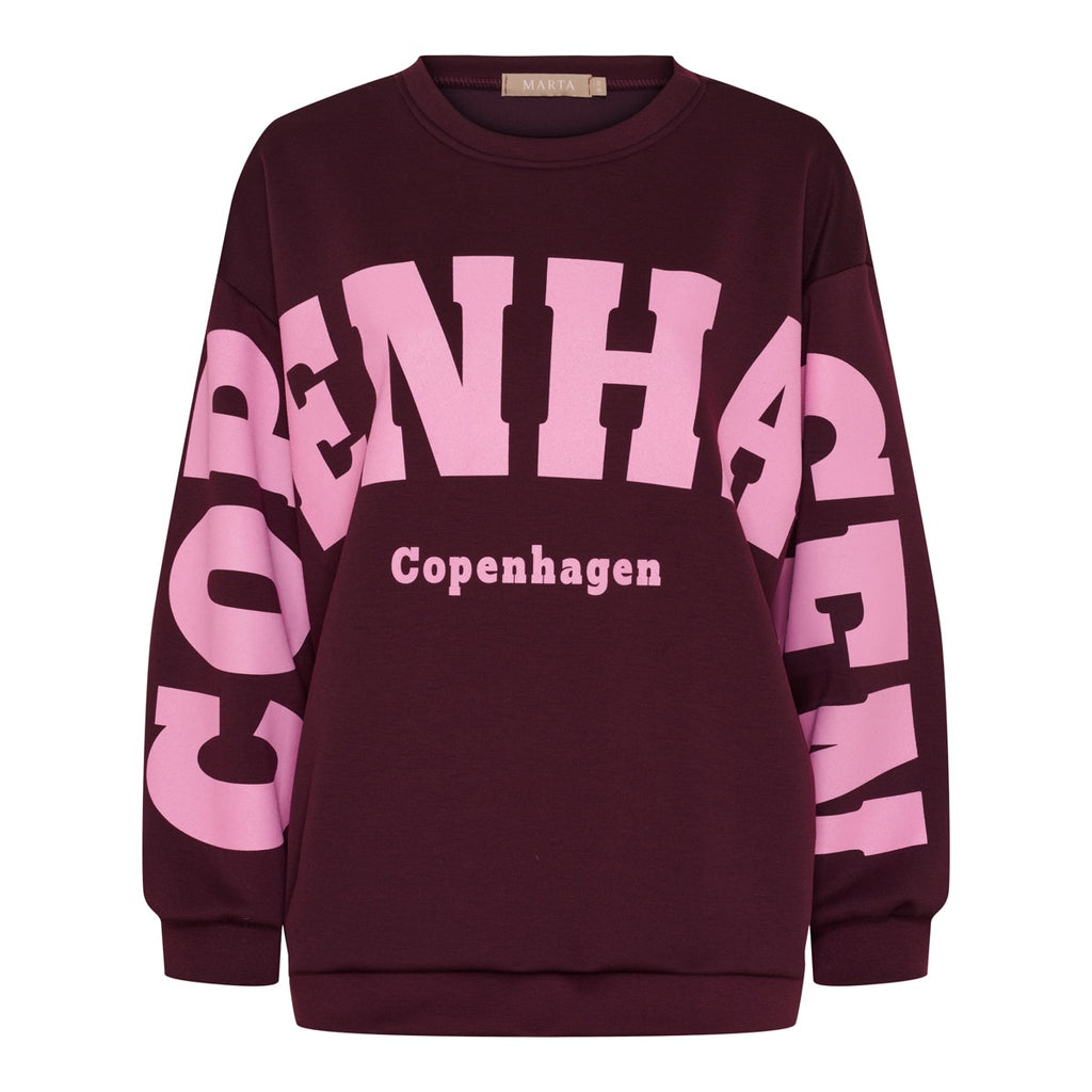 Marta Du Chateau Hibiscus Sweatshirt Bordeaux Rød